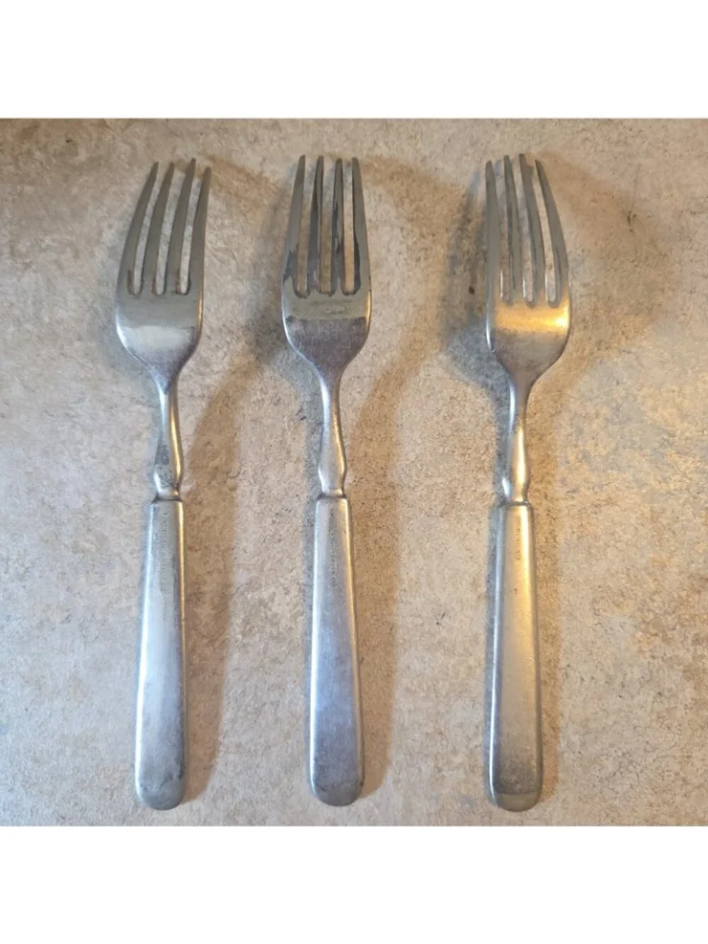 3 Vintage Silver Plated Dinner Forks Flatware Lochman Brothers Tarnished